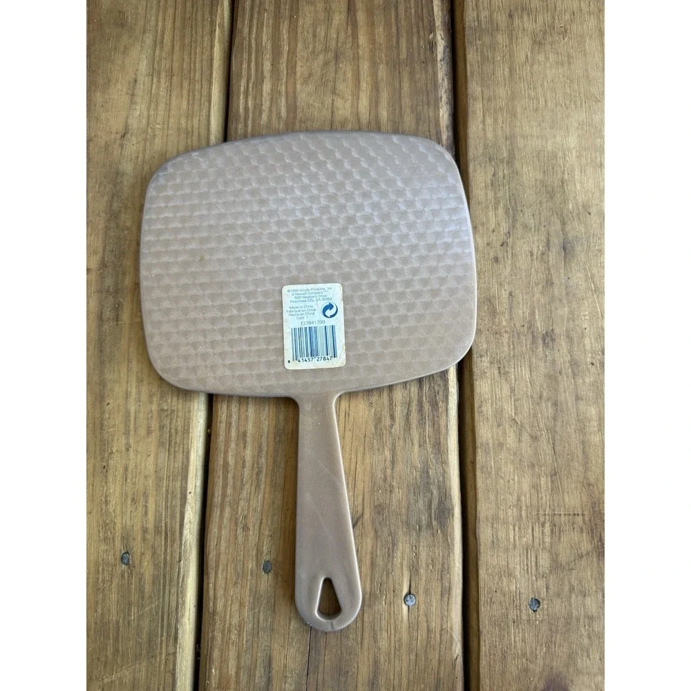 Vintage 1999 Goody Hand Held Mirror With Handle Gold Plastic, Made In USA-8